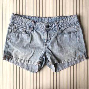 Loft light-wash denim shorts, size 4